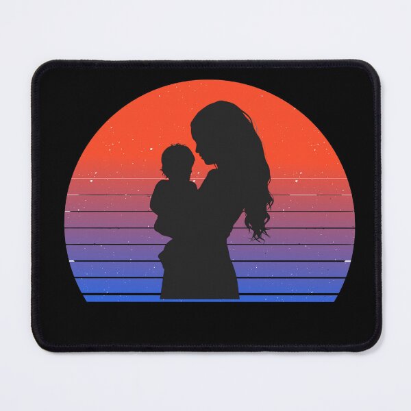 Item preview, Mom holding a baby retro sunset design  designed and sold by GiraffeandStuff.