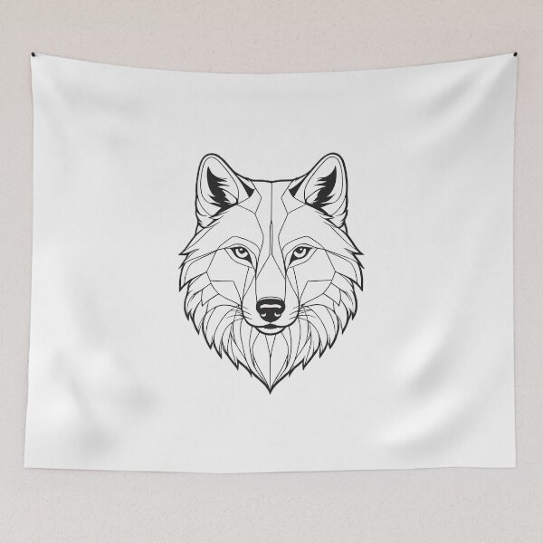 Item preview, Minimalist Wolf Line Art – Modern Symmetrical Animal Design - 9 designed and sold by RELAX STATION.