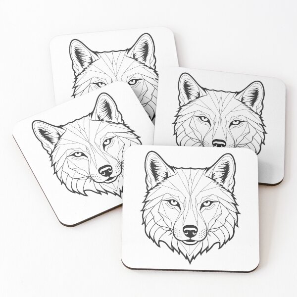 Item preview, Minimalist Wolf Line Art – Modern Symmetrical Animal Design - 10 designed and sold by RELAX STATION.