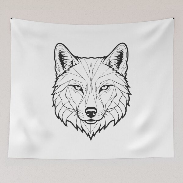 Item preview, Minimalist Wolf Line Art – Modern Symmetrical Animal Design - 10 designed and sold by RELAX STATION.