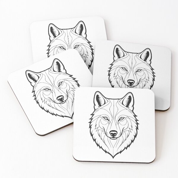 Item preview, Minimalist Wolf Line Art – Modern Symmetrical Animal Design - 11 designed and sold by RELAX STATION.