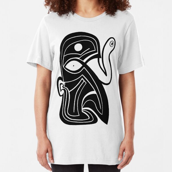 Maske Totem Schlangen Auge Slim Fit T-Shirt