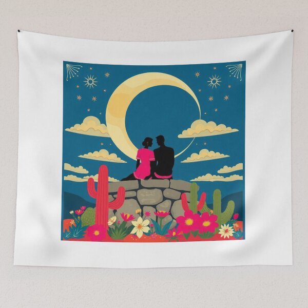 Item preview, Traditional Mexican Folk Art - The Moonlit Conversation designed and sold by VizualBites.