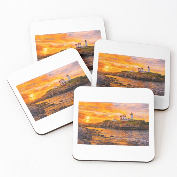 Item preview, Cape Neddick Nubble Light House York Maine Sunrise designed and sold by Vermont Gifts and Art.