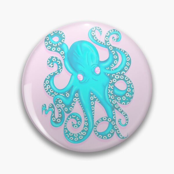 Item preview, Cute Turquoise Octopus - Cute Pink Aesthetic Sea Creature designed and sold by MFGB-Creations.