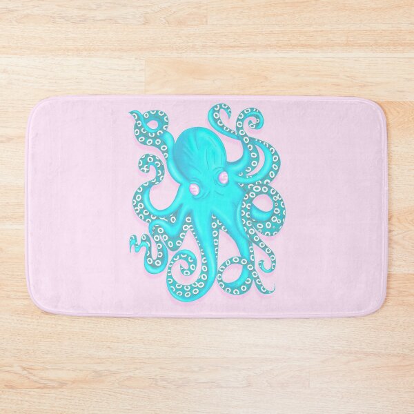 Item preview, Cute Turquoise Octopus - Cute Pink Aesthetic Sea Creature designed and sold by MFGB-Creations.