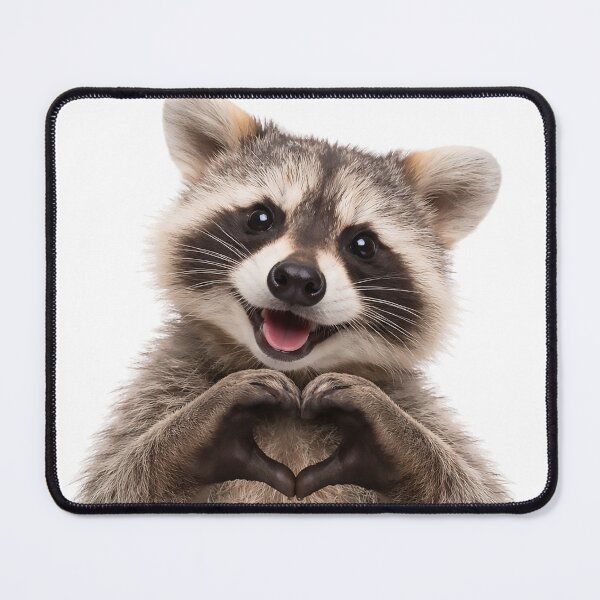 Item preview, Send a little love from the cutest trash panda around. This adorable raccoon forms a heart with its paws and flashes a happy smile, spreading wholesome woodland vibes everywhere it goes. designed and sold by PIXEL POP DESIGNS - Beyond the Norm!.