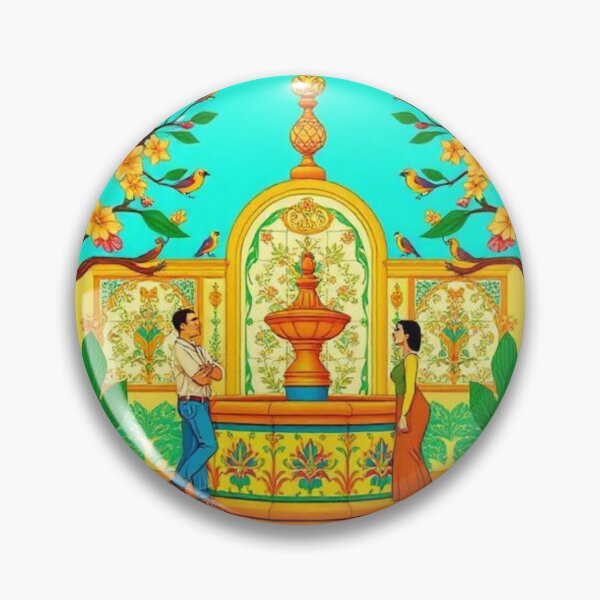 Item preview, Classic Mexican Folk Art - Meeting at the Fountain designed and sold by VizualBites.