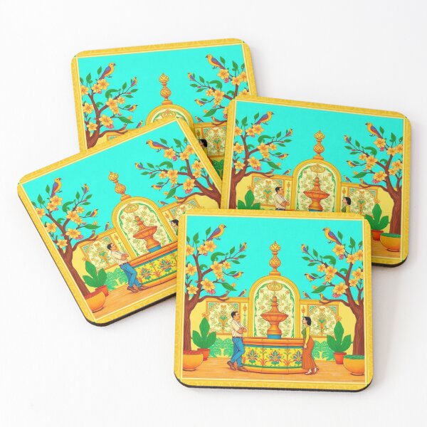 Item preview, Classic Mexican Folk Art - Meeting at the Fountain designed and sold by VizualBites.
