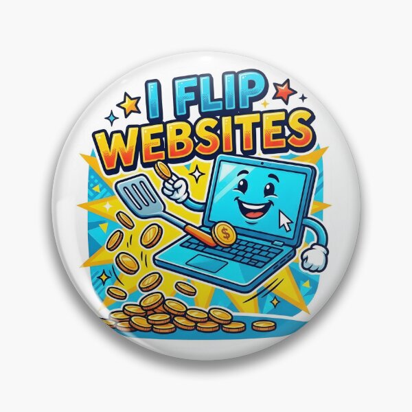 Item preview, I Flip Websites - Laptop Flipping Coins Startup Meme Sticker Design designed and sold by WowDezign.
