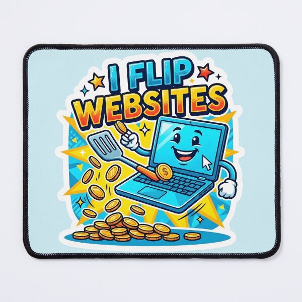 Item preview, I Flip Websites - Laptop Flipping Coins Startup Meme Sticker Design designed and sold by WowDezign.