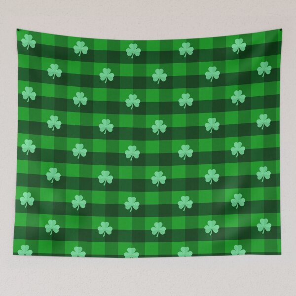 Item preview, St Patrick day shamrock plaid pattern  designed and sold by yusraadesignz.