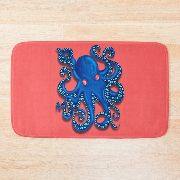 Item preview, Cobalt Blue Octopus Coral Background | Modern Ocean Art designed and sold by MFGB-Creations.