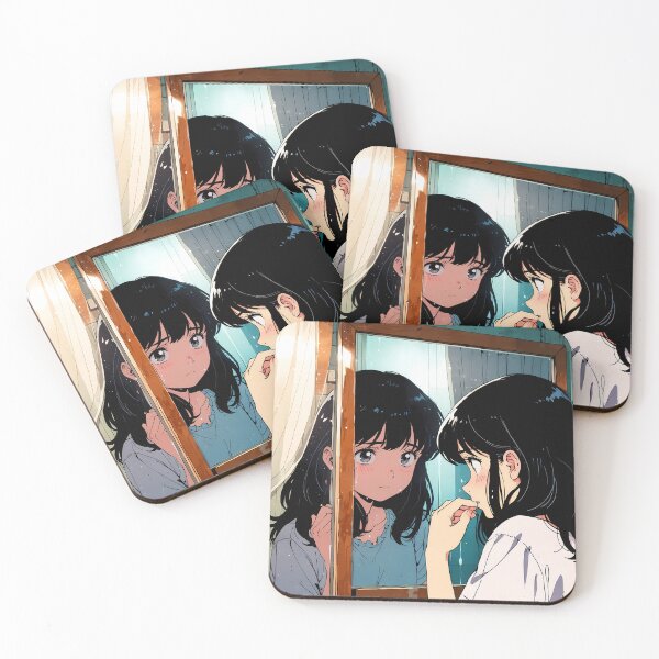 Item preview, Sad Anime Girl Crying Mirror - Lofi Vaporwave Aesthetic designed and sold by ShadowsInk.