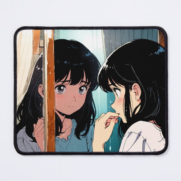 Item preview, Sad Anime Girl Crying Mirror - Lofi Vaporwave Aesthetic designed and sold by ShadowsInk.