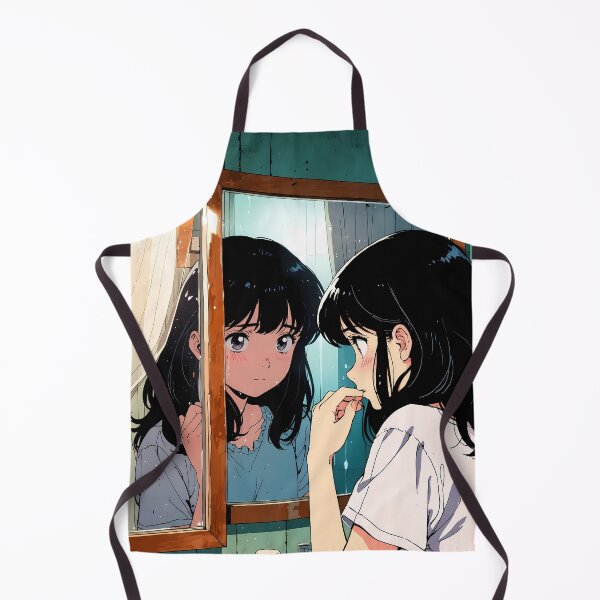 Item preview, Sad Anime Girl Crying Mirror - Lofi Vaporwave Aesthetic designed and sold by ShadowsInk.