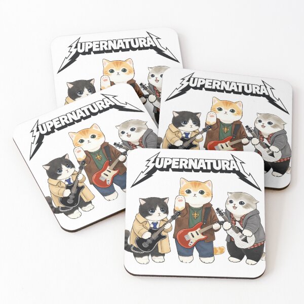 Item preview, Supernatural Cat Band Heavy Metal Style Fan Art designed and sold by Reyxava.