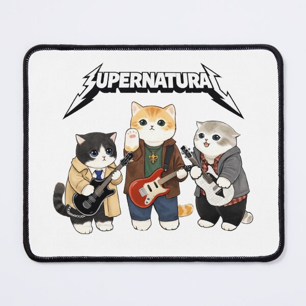 Item preview, Supernatural Cat Band Heavy Metal Style Fan Art designed and sold by Reyxava.