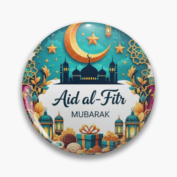 Item preview, Elegant Golden Aid El Fitr Greeting - Islamic Geometric Mandala Sticker designed and sold by soufiane bouhfad.