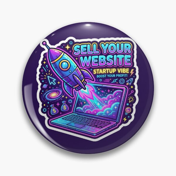 Item preview, Sell Your Website - Rocket Launching Laptop Startup Sticker Design designed and sold by WowDezign.