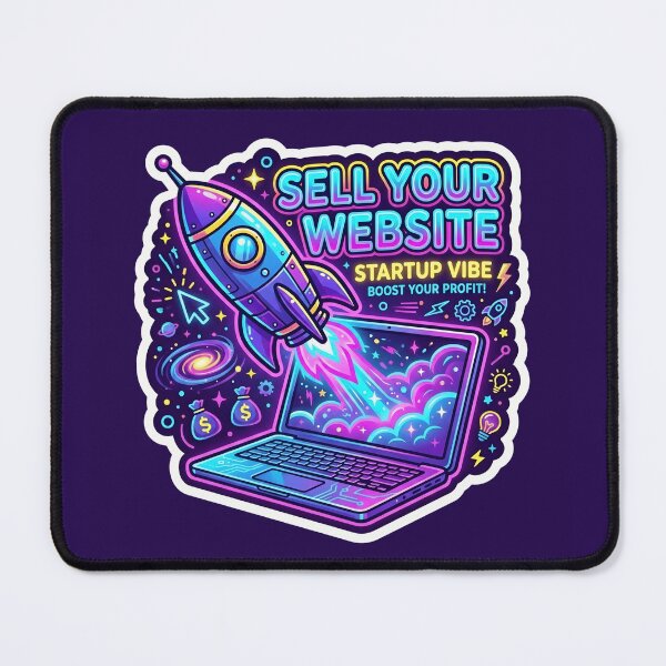 Item preview, Sell Your Website - Rocket Launching Laptop Startup Sticker Design designed and sold by WowDezign.