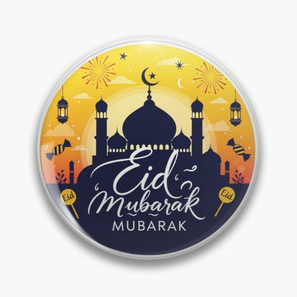 Item preview, Elegant Golden Aid El Fitr Greeting - Islamic Geometric Mandala Sticker designed and sold by soufiane bouhfad.