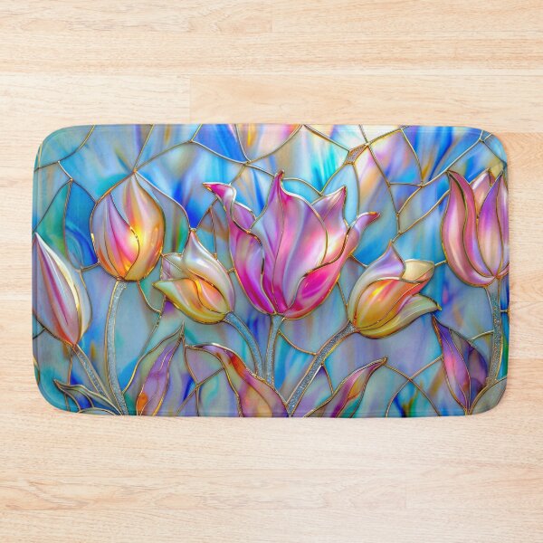Item preview, Vibrant Floral Stained Glass Design designed and sold by MargaretWiktor.