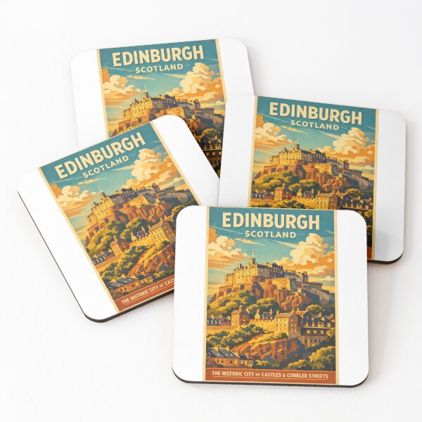Item preview, Edinburgh Scotland Retro Travel Poster – Vintage Castle Wall Art designed and sold by varunmav.
