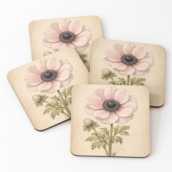 Item preview, Vintage Anemone Coronaria Botanical Illustration - Antique Anemone Flower Print designed and sold by Darlin8888.