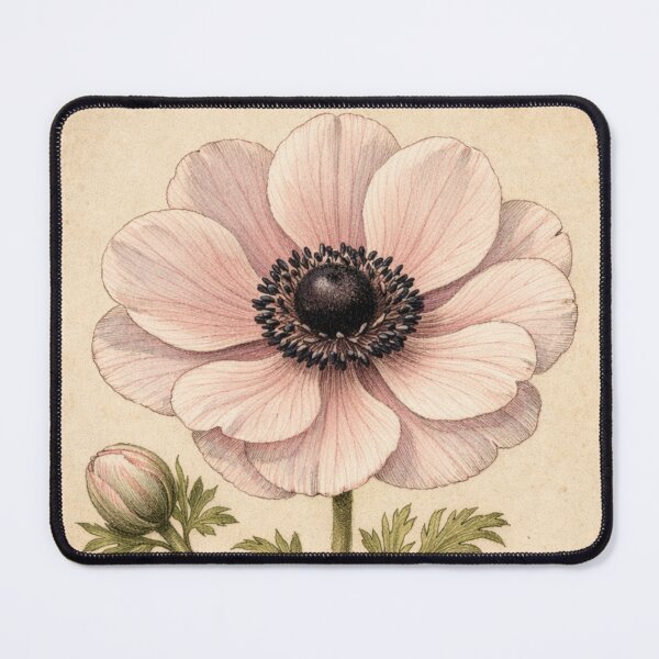 Item preview, Vintage Anemone Coronaria Botanical Illustration - Antique Anemone Flower Print designed and sold by Darlin8888.