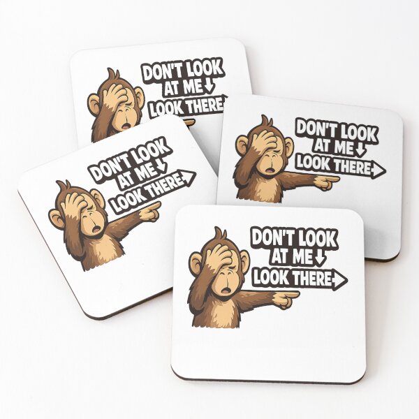 Item preview, Don’t Look At Me Look There – Funny Monkey Meme Shirt designed and sold by NAJURE.