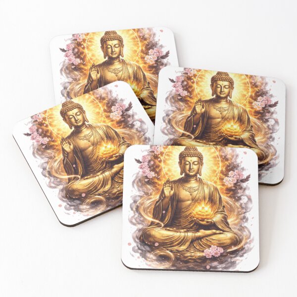 Item preview, Golden Buddha Meditation Art designed and sold by RØNI AI.
