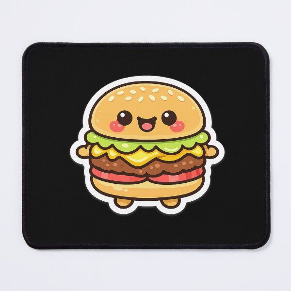 Item preview, Cute Kawaii Burger Character Sticker – Smiling Cartoon Burger Food Illustration designed and sold by irfanshikh.