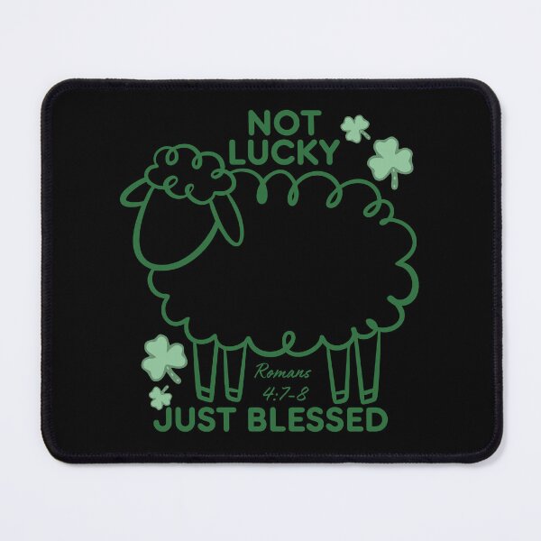 Item preview, Not Lucky Just Blessed Doodle Lamb Outline Romans 4 7-8 designed and sold by Forevermore.