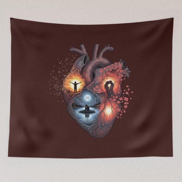 Item preview, Landscapes of the Human Heart - Surreal Emotional Anatomy Art designed and sold by Valeriia_Isaieva.