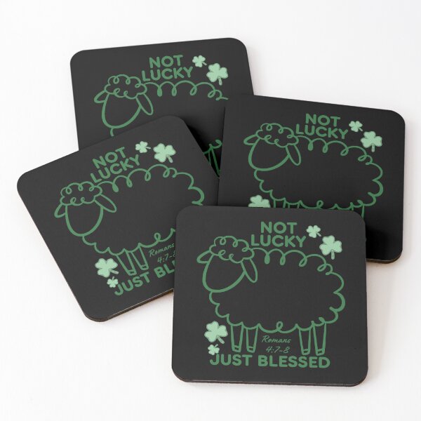 Item preview, Not Lucky Just Blessed Doodle Lamb Outline Romans 4 7-8 designed and sold by Forevermore.