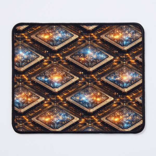 Aperçu de l'œuvre Futuristic Cosmic Diamond Grid Pattern créée et vendue par QuantumOasis.