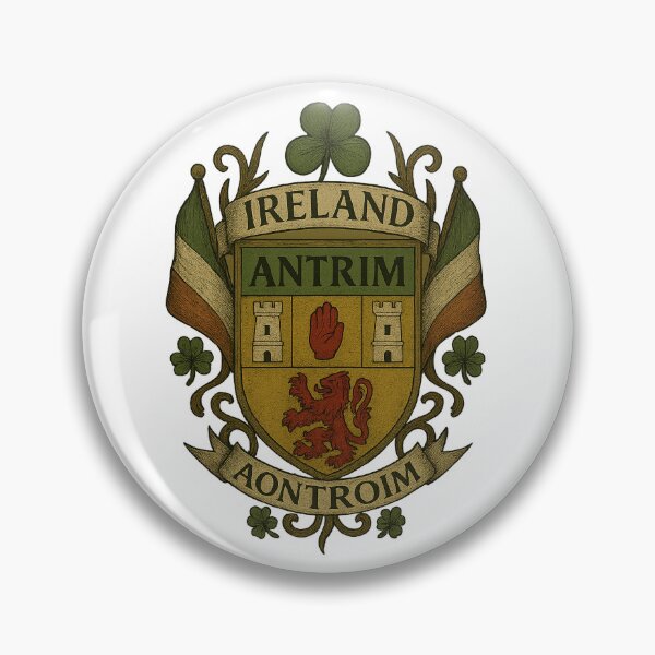 Artikelvorschau, Wappen des County Antrim, Irland entworfen und verkauft von REAL IRISH GIFTS.