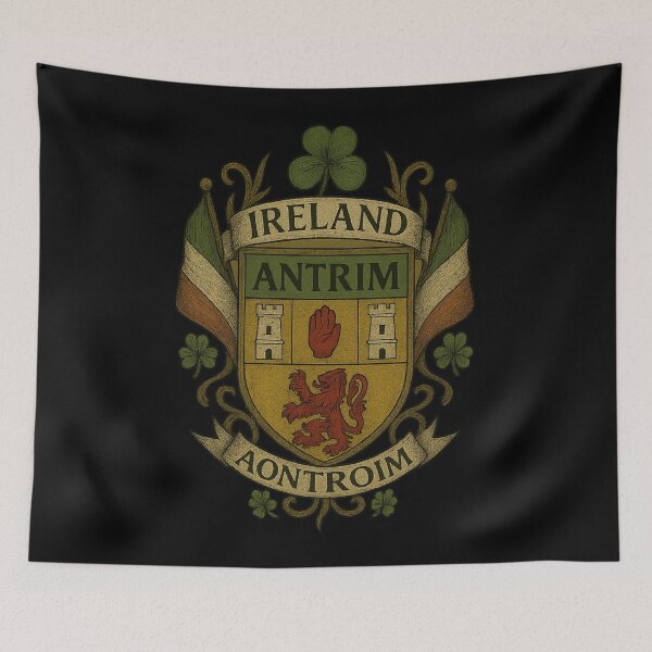 Item preview, County Antrim Ireland Coat of Arms Heritage designed and sold by REAL IRISH GIFTS.