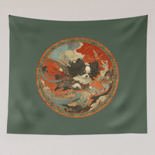 Item preview, Samurai Chihuahua Japanese Anime Style Warrior Dog designed and sold by AntiqueImages.