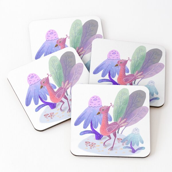 Item preview, Whimsical Fairy Bird in Magic Forest - Folk Art Nature Illustration designed and sold by FaliushART.