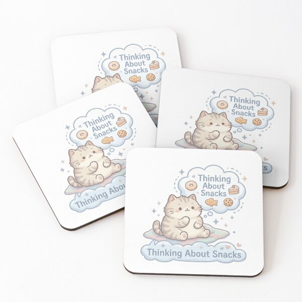 Item preview, Thinking About Snacks Cute Cat Sticker designed and sold by CutePlix.