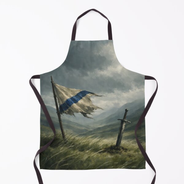 Item preview, Medieval Sword Scottish Flag Stormy Highland Painting designed and sold by Cine8.