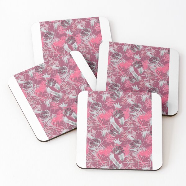 Item preview, Monotype tropical leaves pink designed and sold by Alessandro Remo Mazzoni Remotextiles.