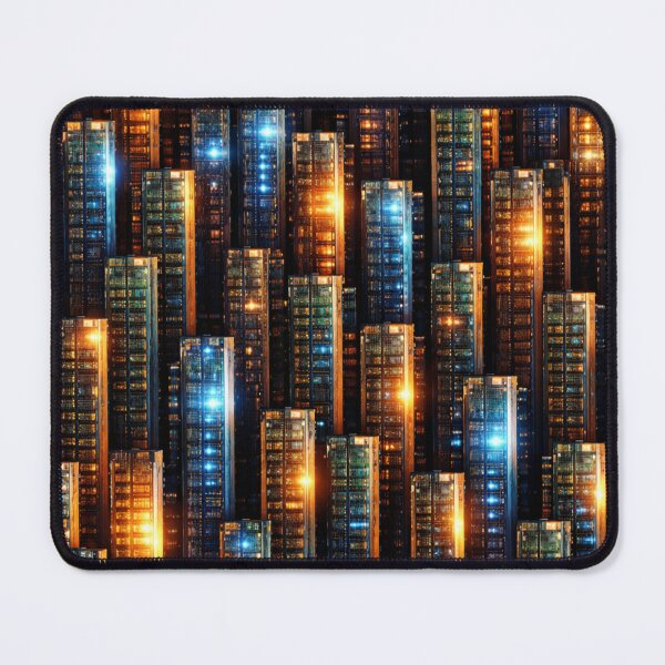 Artikelvorschau, Glowing Futuristic City Grid Pattern entworfen und verkauft von QuantumOasis.