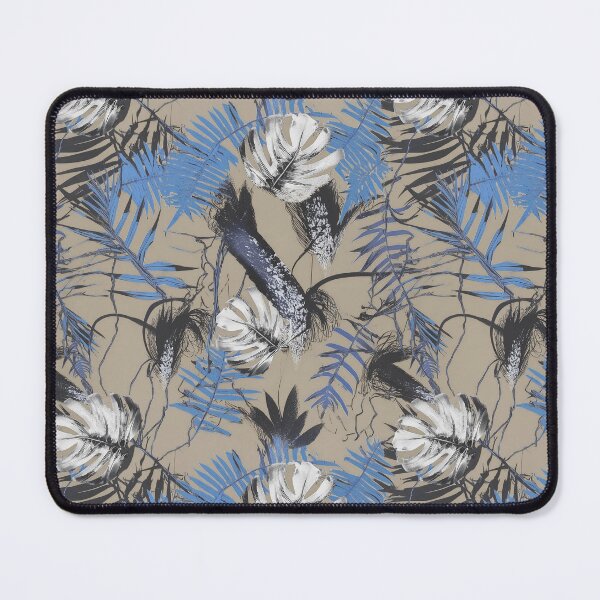Item preview, Copy of Monotype tropical leaves brown blue designed and sold by Alessandro Remo Mazzoni Remotextiles.