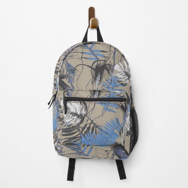 Item preview, Copy of Monotype tropical leaves brown blue designed and sold by Alessandro Remo Mazzoni Remotextiles.