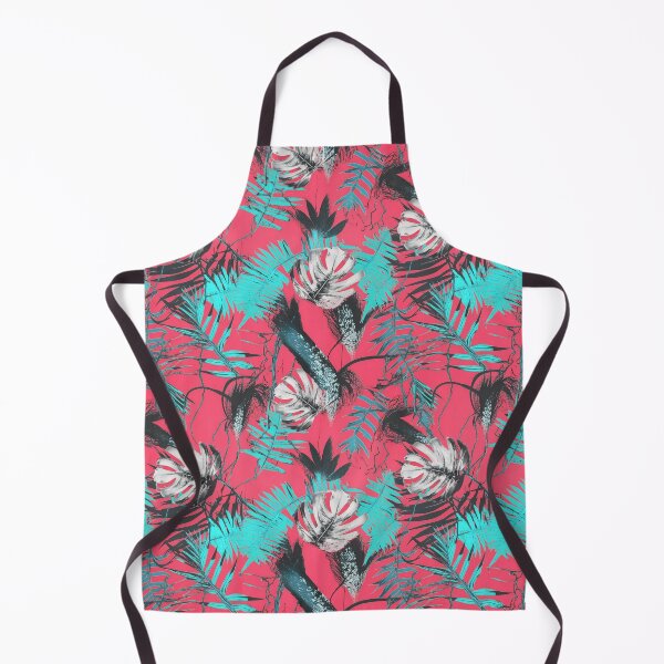 Item preview, Monotype tropical leaves pink light blue designed and sold by Alessandro Remo Mazzoni Remotextiles.