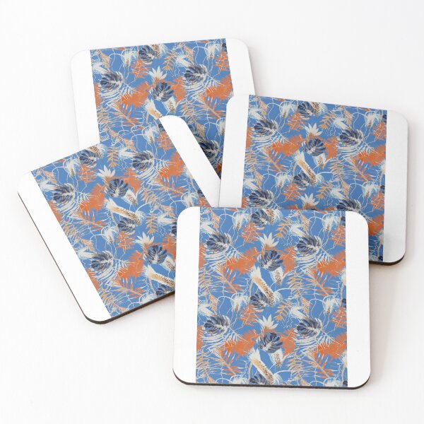 Item preview, Monotype tropical leaves orange green designed and sold by Alessandro Remo Mazzoni Remotextiles.