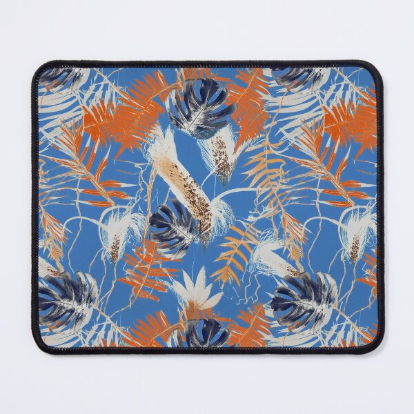 Item preview, Monotype tropical leaves orange green designed and sold by Alessandro Remo Mazzoni Remotextiles.